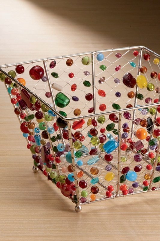 Beaded Square Basket
