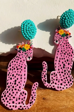 Pink Lady Leopard Earrings<br>***LAST ONE***