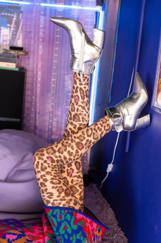 Pink Pop Leopard Sheer Tights