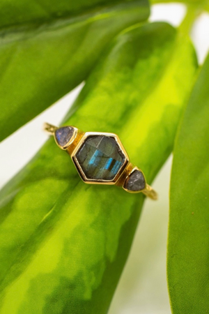 Labradorite Hex Ring