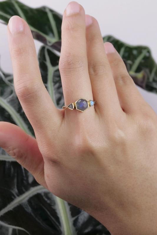Labradorite Hex Ring
