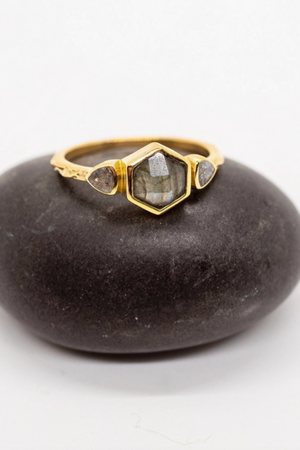 Labradorite Hex Ring