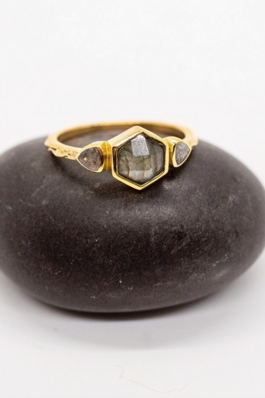 Labradorite Hex Ring