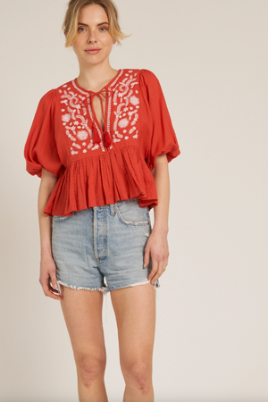 Popea Peplum - Red