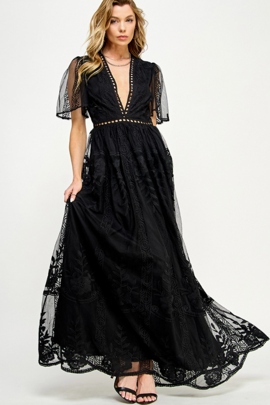 Elvina Maxi Dress - Black