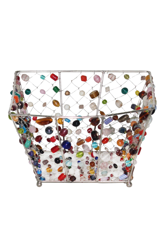 Beaded Square Basket