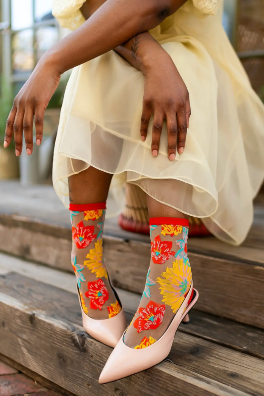 Flower Power Sheer Socks