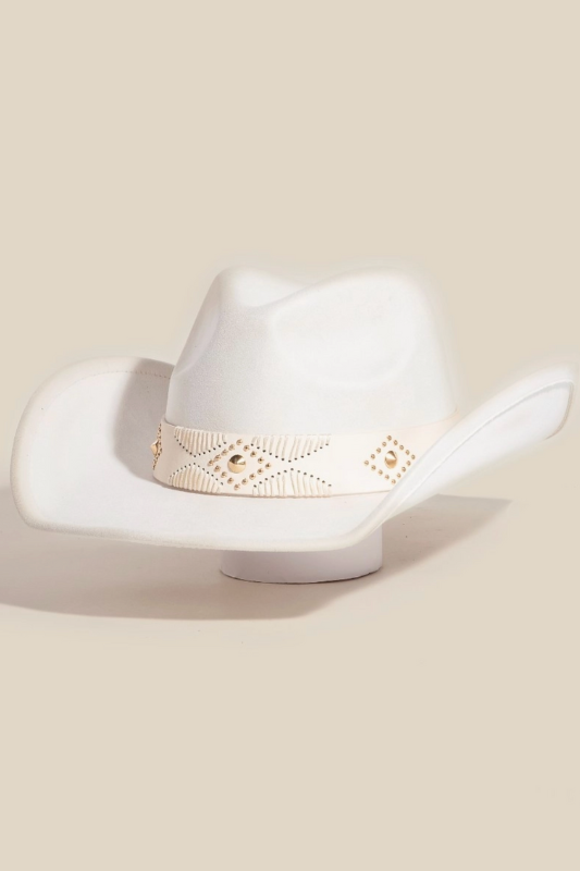 Western Suede Cowboy Hat - Ivory