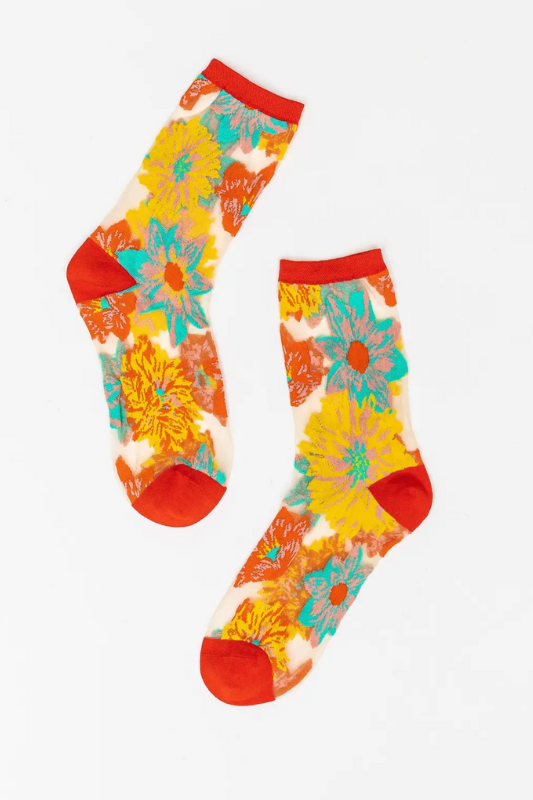 Flower Power Sheer Socks