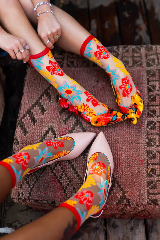Flower Power Sheer Socks