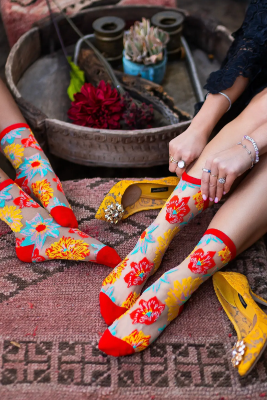 Flower Power Sheer Socks