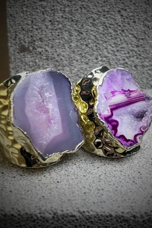 Natural Agate Gem Ring
