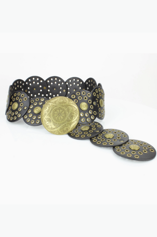 Boho Disc Leather Belt