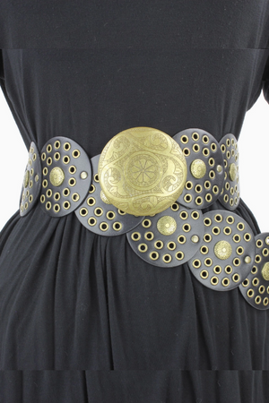 Boho Disc Leather Belt