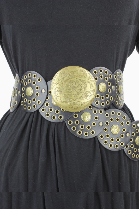 Boho Disc Leather Belt