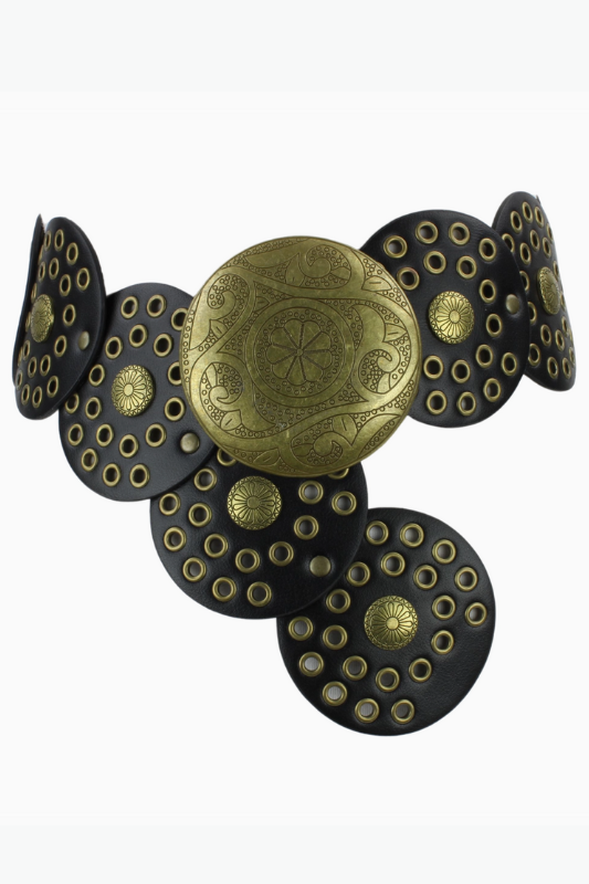 Boho Disc Leather Belt