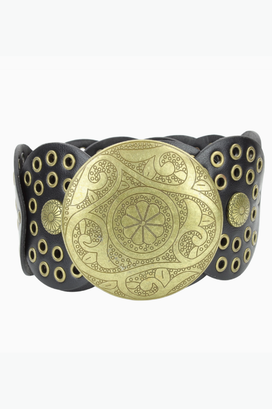 Boho Disc Leather Belt