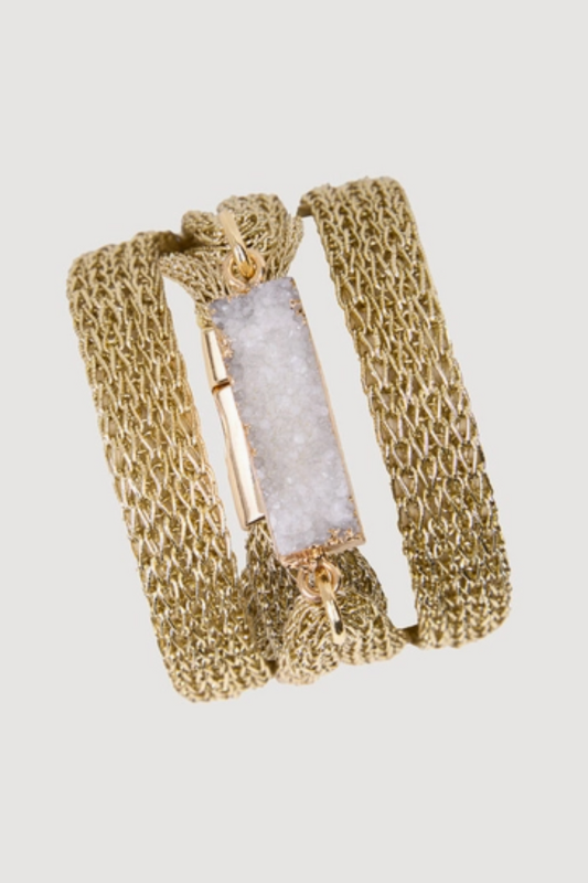 Gold Druzy Stone Bracelet