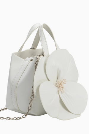 Monroe Flower Bag - White
