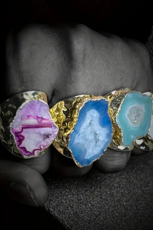 Natural Agate Gem Ring