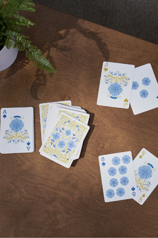 Caterpillar Floral Playing Cards