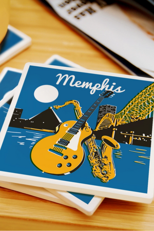 Memphis, TN Woodblock Coaster