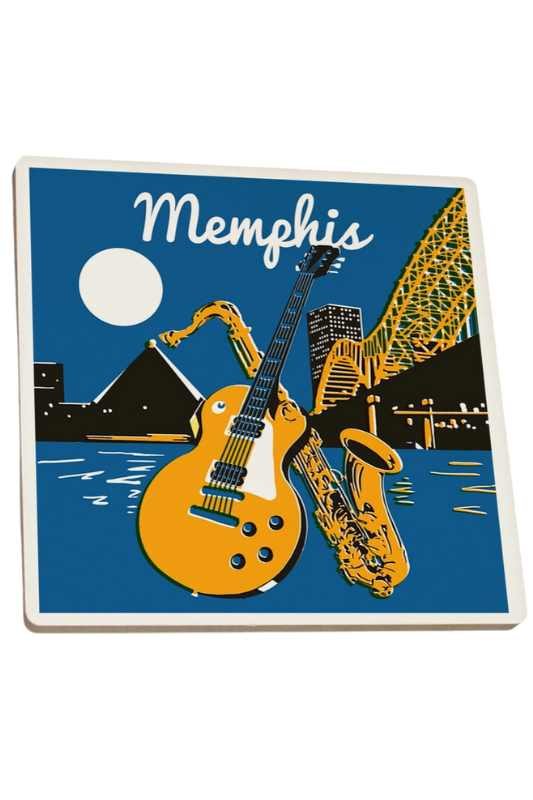 Memphis, TN Woodblock Coaster