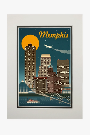 Memphis, TN Retro Skyline Print