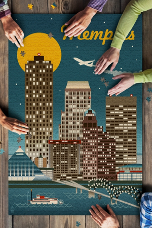 1000 pc. Memphis Retro Skyline Puzzle