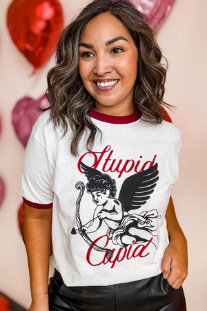 Stupid Cupid Ringer Tee