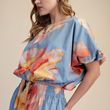 Load image into Gallery viewer, Blossom Crop Top- Blue
