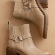 Load image into Gallery viewer, The Jayden Moto Bootie - Khaki
