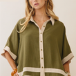 Load image into Gallery viewer, Carisa Contrast Top - Green

