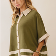 Load image into Gallery viewer, Carisa Contrast Top - Green
