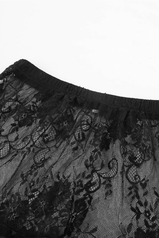 Blaire Lace Midi Skirt - Black