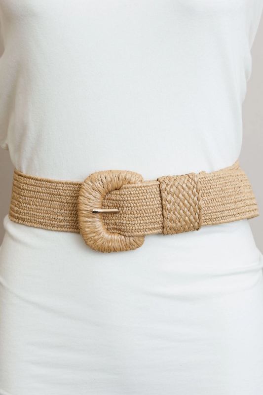 Raffia Stretch Belt