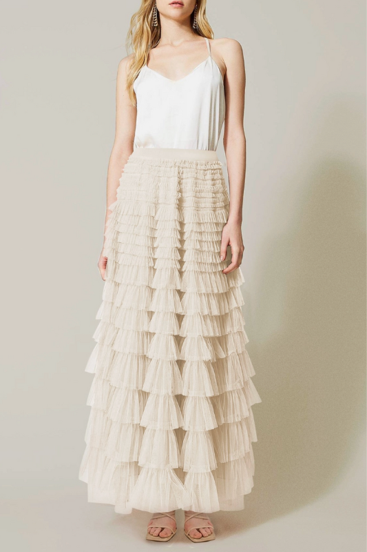 Eliza Tulle Maxi - Beige