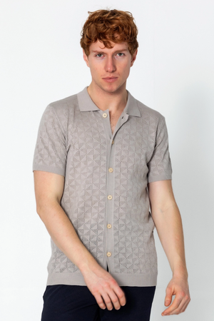 Garrison Knit Polo - Grey<br>***Last One***