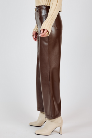 Vision Leather Pant - Brown