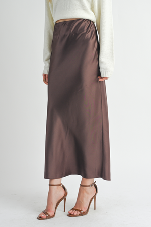 Virginia Satin Maxi - Chocolate