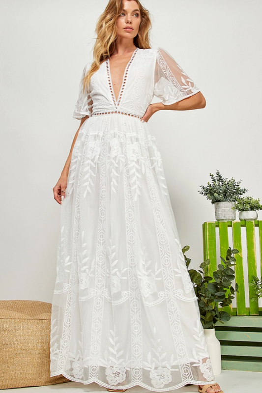 Elvina Maxi Dress - White