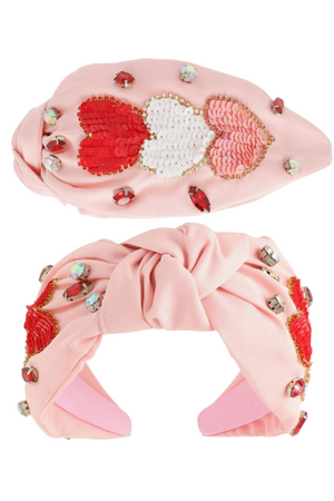 V-Day Sequin Hearts Headband