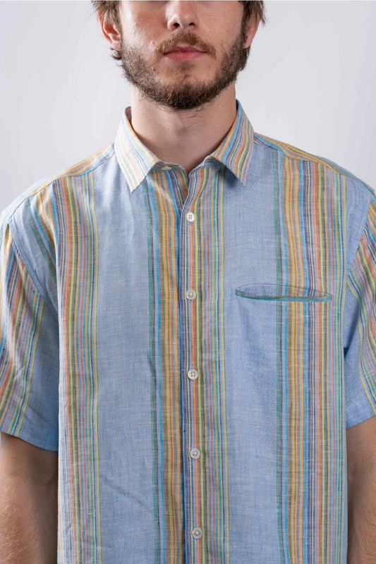 Multicolor Linen Stripe Shirt