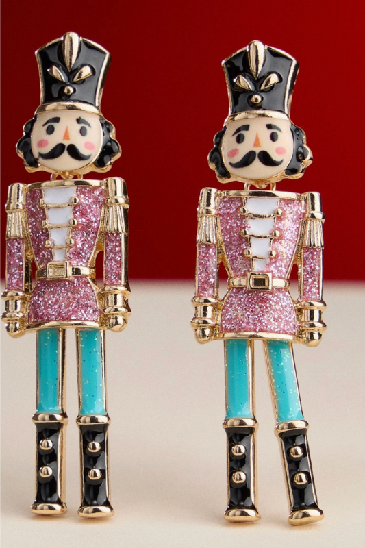 Nutcracker Enamel Earrings