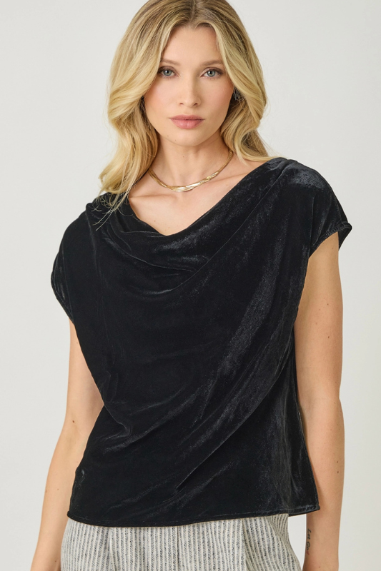 Vera Velvet Top- Black