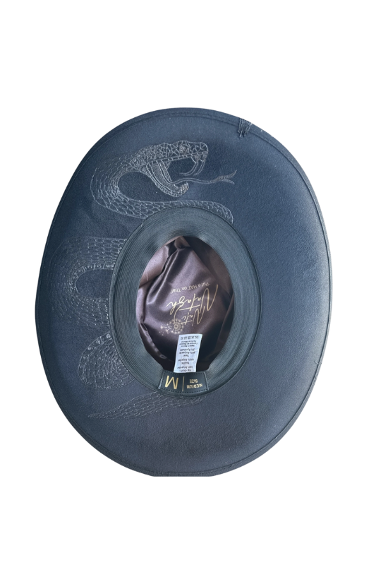 Golden Snake Vegan Suede Rancher- Black