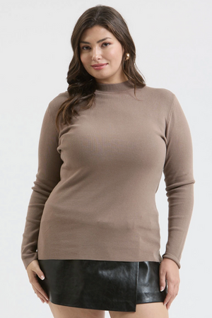 Zella Plus Mock Neck - Mocha