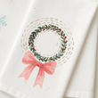 Load image into Gallery viewer, Pink Bow Wreath Tea Towel
