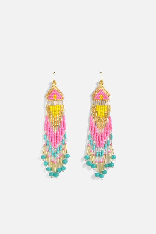 Desert Rose Beaded Earrings