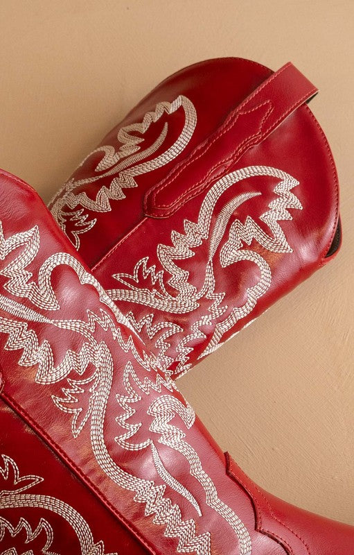 Amaya Western Boot - Cherry